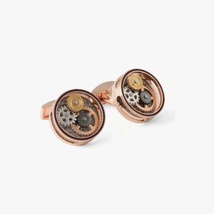 Tateossian London Round Gear Cufflinks
Rose Gold Finish